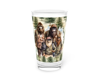 Sasquatch Bigfoot Family Pint Glass, 16oz