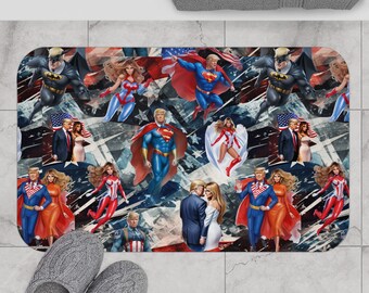 Donald & Melani Trump Superheroes Kitchen / Bath Floor Mat