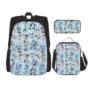 Alien Designs 3 Piece Bag Set – Backpack, Lunch Bag, Pencil Pouch