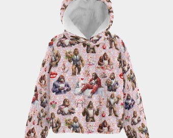 Bigfoot, Sasquatch 18 DESIGNS Kid’s Borg Fleece Sweatshirt With Ears
