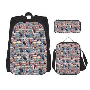Donald Trump Designs 3 Piece Bag Set – Backpack, Lunch Bag, Pencil Pouch