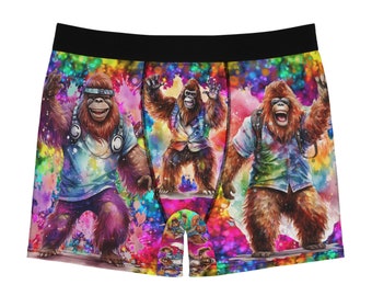 Sarcastic Sasquatch / Bigfoot Keep On Squatchin' Funny Men's Boxer Briefs - Black