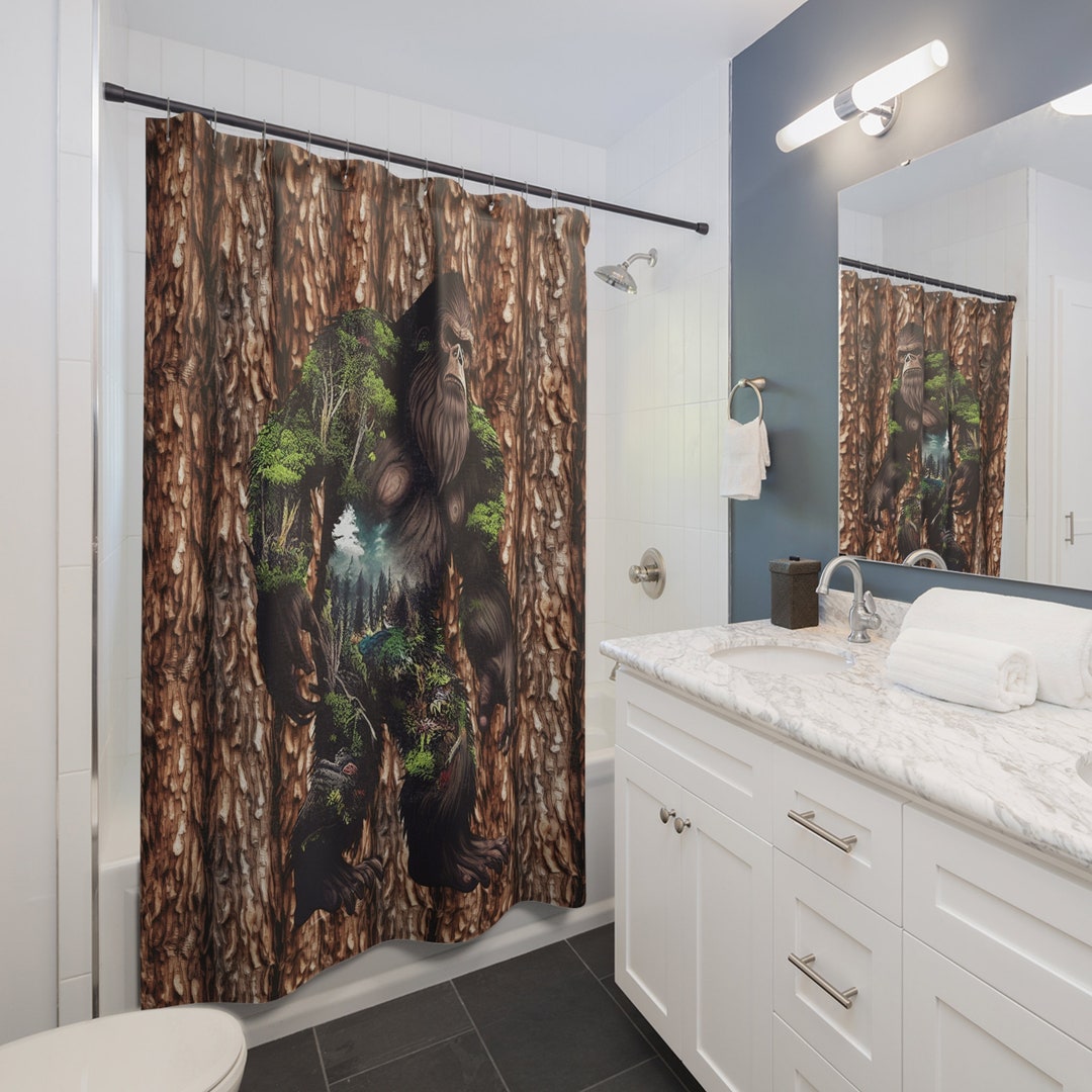 Blooming Encounter Bigfoot Shower Curtain NCU0LDH596