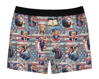 Caleçon 45 Donald Trump President MAGA Collage pour homme