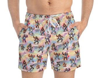 Sasquatch Bigfoot Dancing Squatches Mens's Swim Trunks