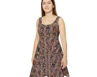 Sasquatch Bigfoot Playing Instruments Women's Skater Dress