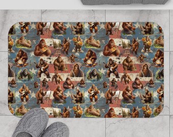 Sasquatch Bigfoot Patriot Kitchen / Bath Floor Mat