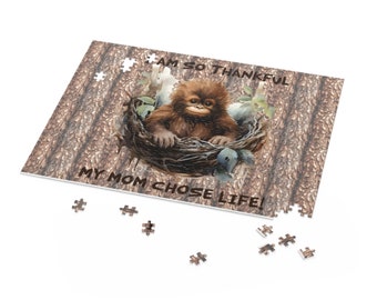 Sasquatch Bigfoot Puzzle I'm Glad Mom Chose Life