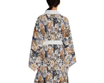 Kittens Cats Long Sleeve Kimono Robe