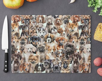 Puppies Dogs Glass Cutting Board