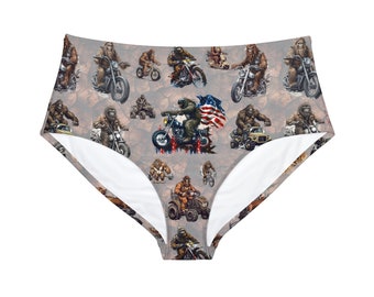 Sasquatch Bigfoot Bikers High-Waist Hipster Bikini Bottom