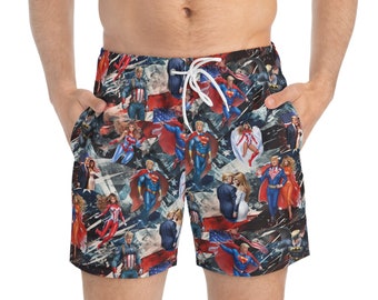 Donald & Melania Trump Super Heroes Mens's Swim Trunks