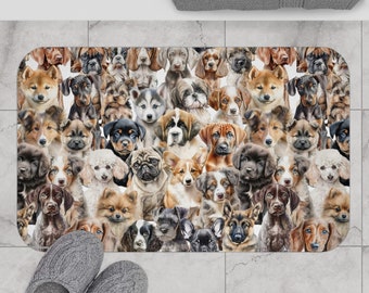 Puppies / Dogs Collage Kitchen / Bath Floor Mat