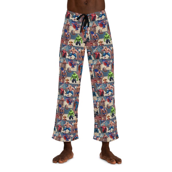 Pantalon de pyjama Donald Trump Super Heroes Collage pour homme