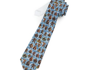 Sasquatch Bigfoot Collage Necktie