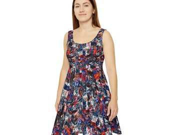 Donald & Melania Trump Superhero Collage Women's Skater Dress