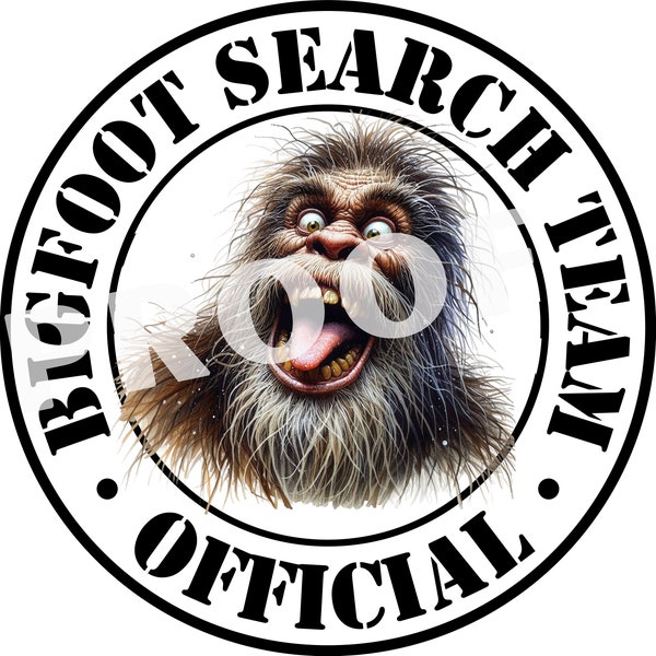 Big Foot / Bigfoot Official Search Team 5- 15" PDF & SVG 350 DPI formats digital download
