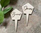 Garden Name Stakes Calligraphy Garden Stakes Herb Garden Garden Markers Vegetable Garden Garden Labels Wooden Garden Sticks