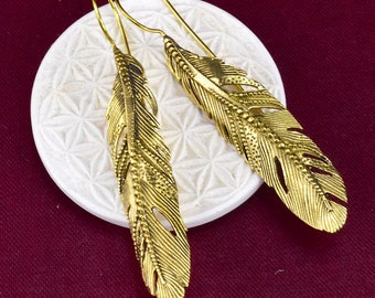 Earrings FEDER large brass