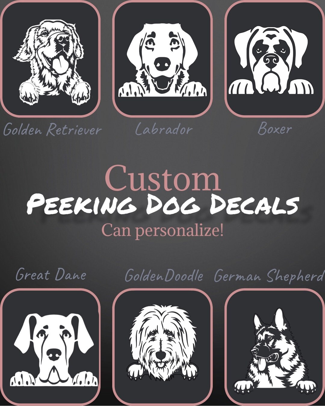 Custom Peeking Dog Decals / Car Decal / Dog Decals Etsy