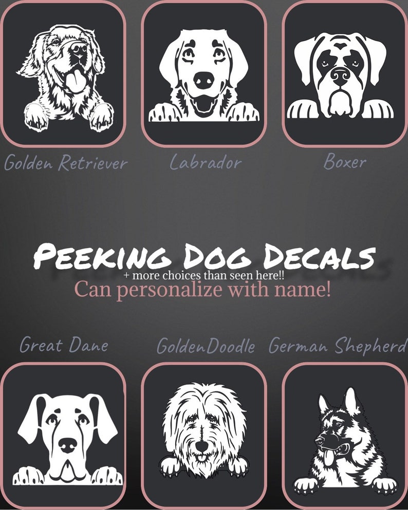 Custom Peeking Dog Decals / Car Decal / Dog Decals Etsy