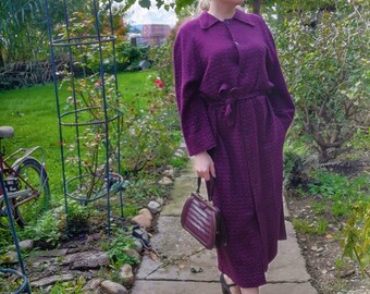 Vintage 1960s 60s 1970s 70s original mod purple long dress