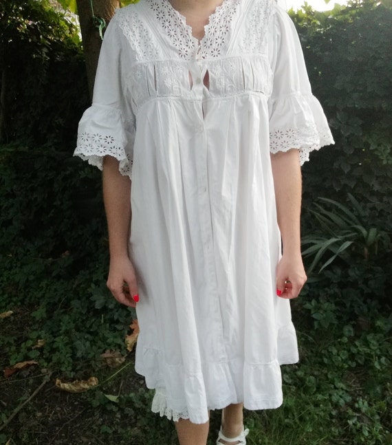 1930s 1940s Vintage Nightgown / 2 pieces Edwardian