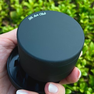 Large 2.5 Inch Black on black Stylish Grinder,4 Piece,Matte Finish,Trendy Grinder, Scraper Tool/ Brush, Tobacco Grinder