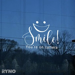Smile You're on Camera Door & Window Vinyl Decals