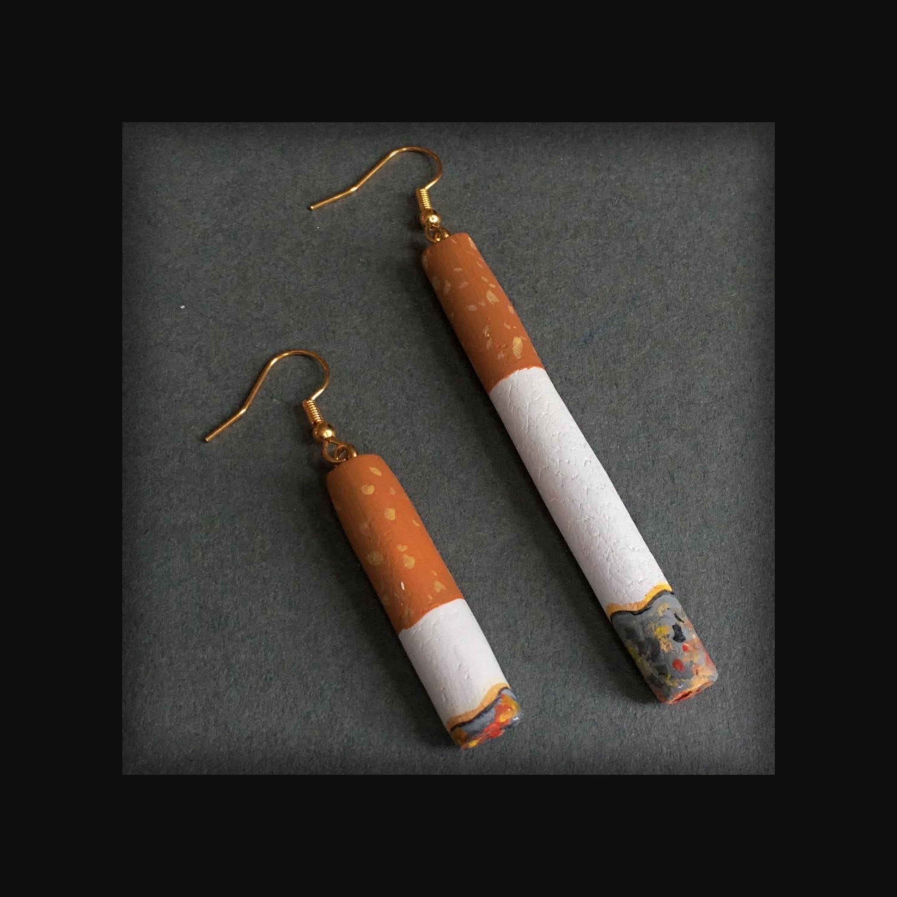 Florences Original Handmade Cigarette Earrings / Hand-painted