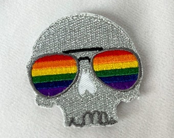 Gideon the Ninth Pride Skull Embroidered Patch | Embroidered Skull Patch | Pride Flag Patch