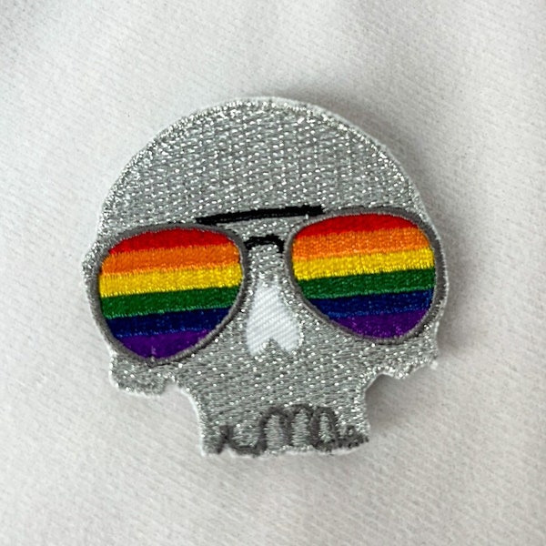 Gideon the Ninth Pride Skull Embroidered Patch | Embroidered Skull Patch | Pride Flag Patch