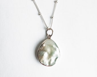 S101506 20" 3 Strands White Keshi Pearl Blue Crystal Necklace S101506 20" 3 Strands White Keshi Pearl Blue Crystal Necklace