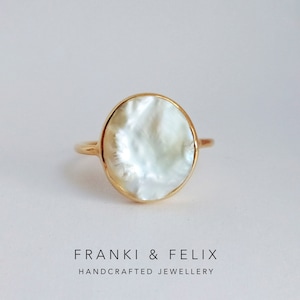 Baroque Pearl Fine Gold Ring, June Birthstone, Minimalist Dainty Pearl Ring, Delicate Handmade Jewelry Gift For Her, Best Selling Items