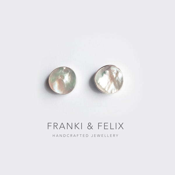Baroque Pearl Silver Stud Earrings: 8mm Diameter, Elegant June Birthstone Gift