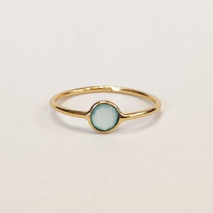 Aquamarine Birthstone Minimalist Gold Ring, Stacking Jewelry, Dainty Style Ring Ring for Her, March Birthstone, Fine Jewellery Silver 925