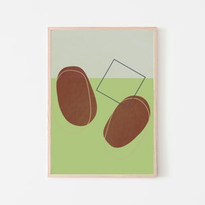 Matcha Red Bean Boba Art,  Modern Boba Art, Modern food Art, Giclee Print, Fine Art Paper Print, Home and Kitchen Decor for the Food Lover.