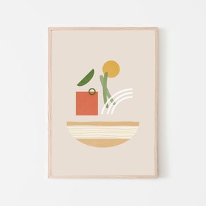Pho Mien Bac Art 2,  Northern Vietnamese Pho, Asian Food Art, Giclee Print, Fine Art Paper Print, Home and Kitchen Decor for the Food Lover.
