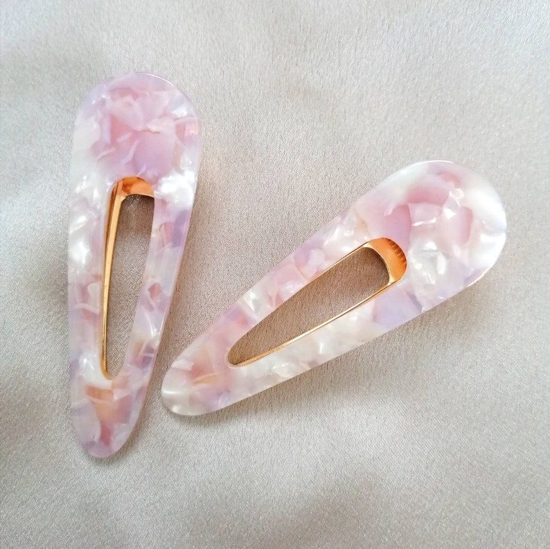 Acrylic Hair clips // set of 2 Fashion Hairclips // Tortoise Etsy