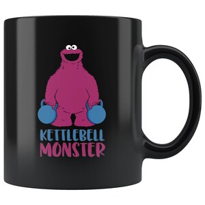 Kettlebell Monster Funny Cute Workout Gym 11 oz Black Coffee Mug