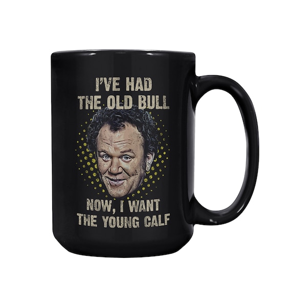 Old Bull Young Calf Funny 15 oz Black Coffee Mug