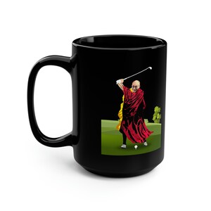 Golfing Big Hitter Funny Golf 15 oz Black Coffee Mug