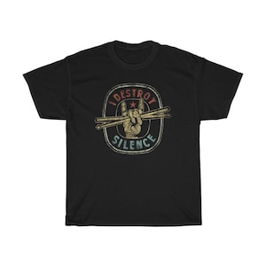 I Destroy Silence Funny Drummer T-Shirt