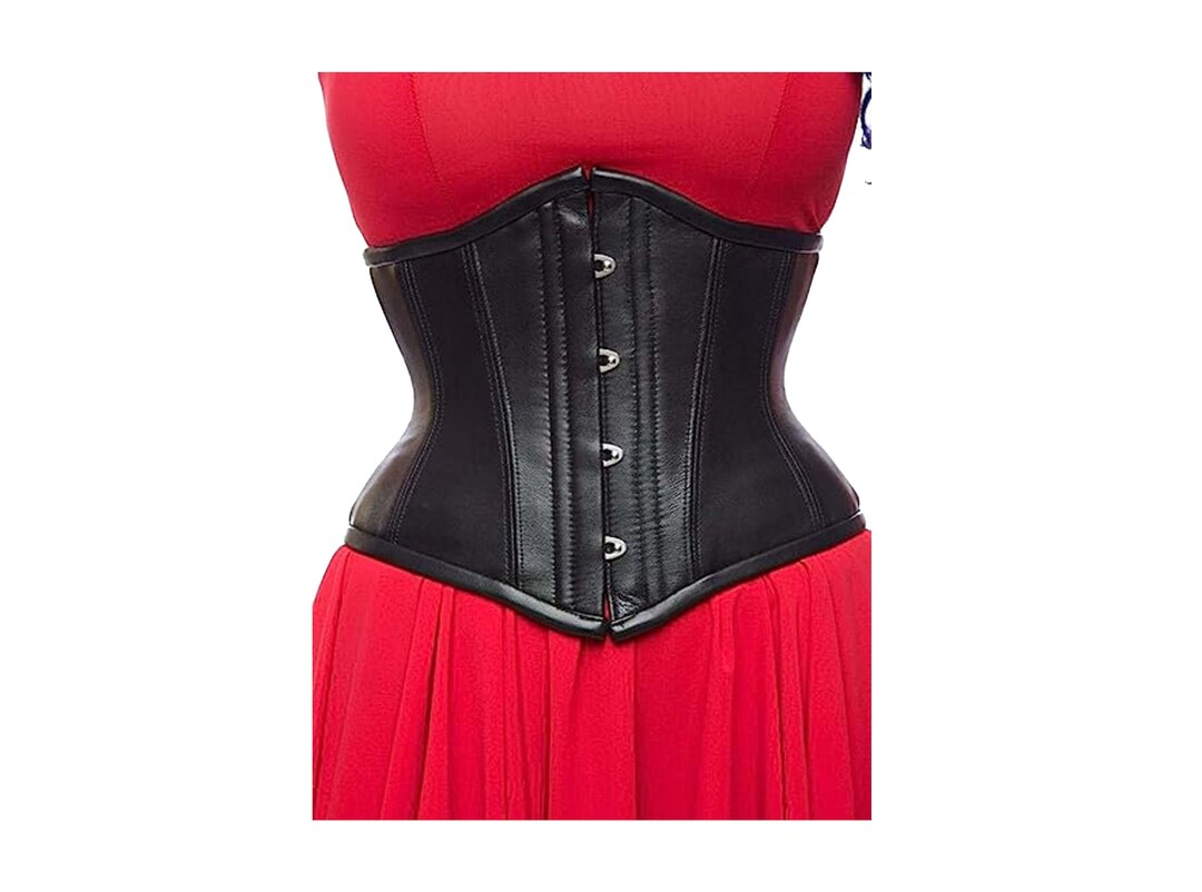 Under Bust Leather Corset Hourglass Body Shaper Corset Steel Etsy