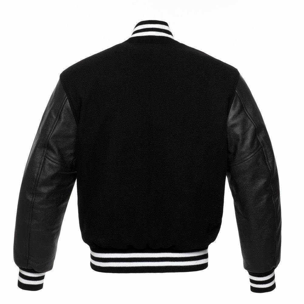 Collage Jacket Varsity Letterman Black Jacket With Leather - Etsy