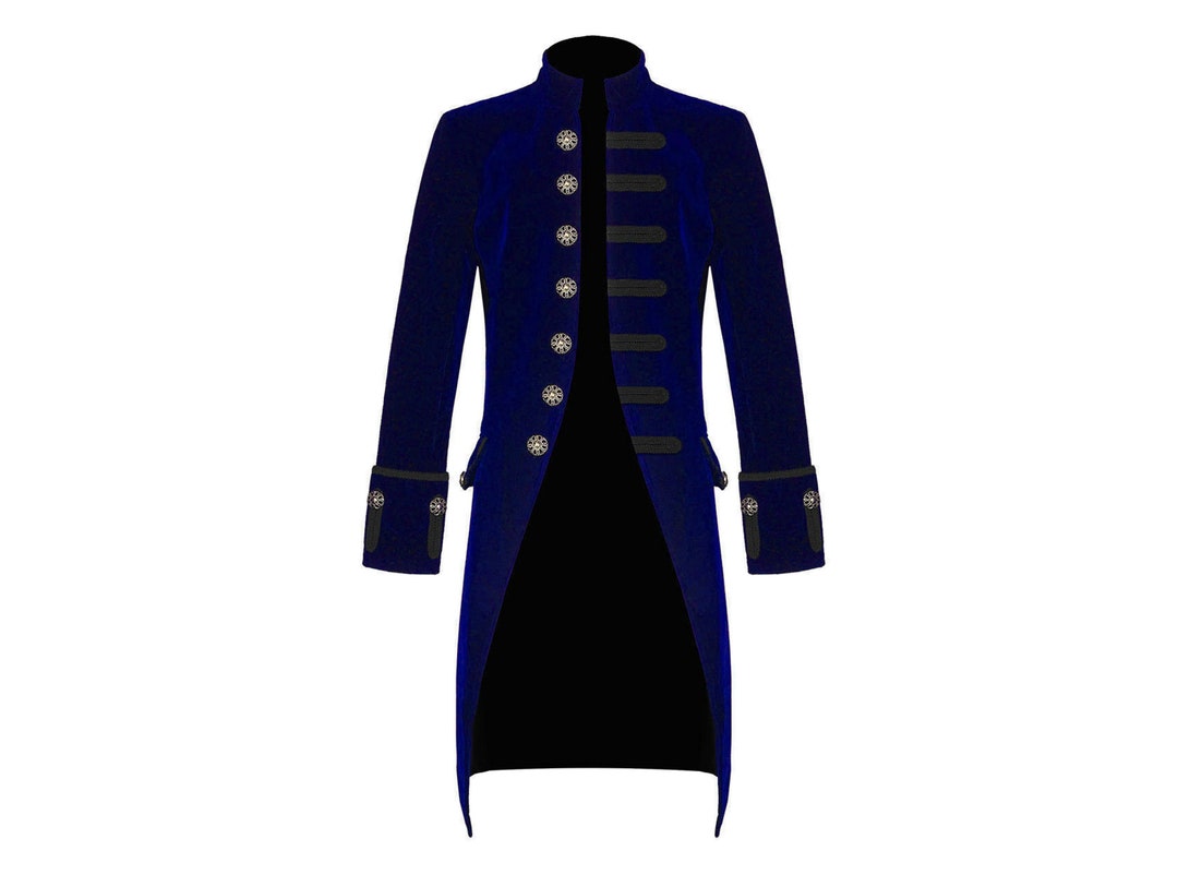 Men's Fashion Tailcoat Blue Velvet Goth Steampunk - Etsy