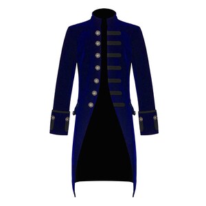 Men's Fashion Tailcoat Blue Velvet Goth Steampunk - Etsy