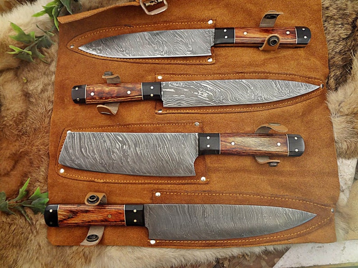 Handmade Damascus Steel Chef Knives Set Boxing day Sale Gift Etsy