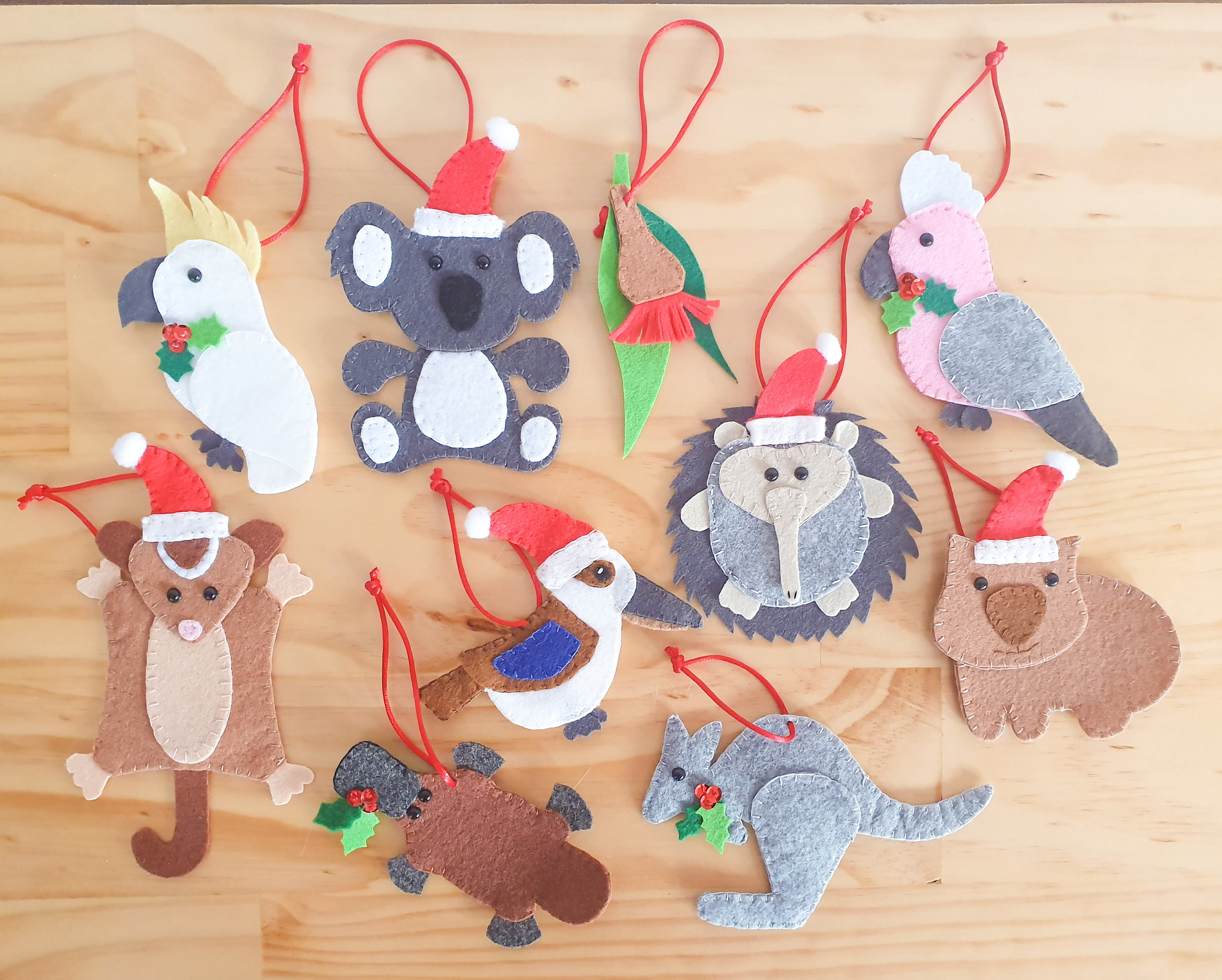 Felt Australian Animal Christmas Decorations/Australian | Etsy