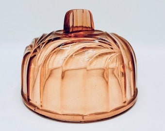 Atemberaubende Vintage dicke rosa Glas Cloche